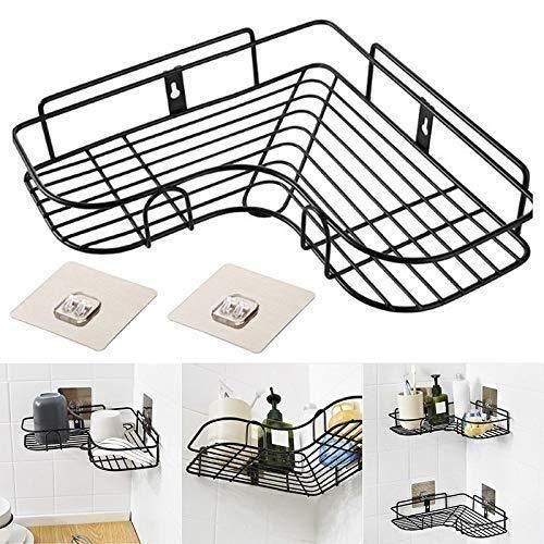 Wall Mount Corner Shelf – Stainless Steel Kitchen & Bathroom Organizer (Pack of 1)