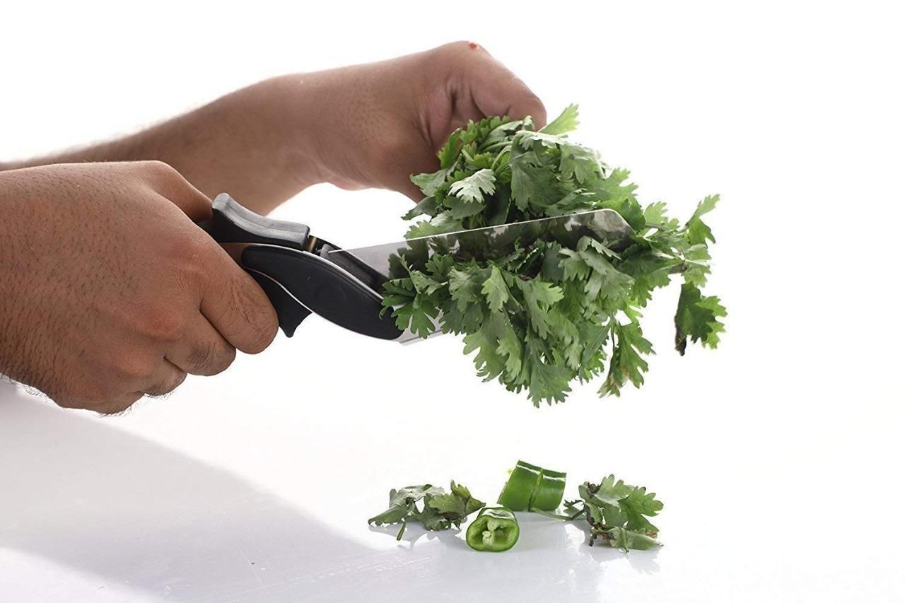 2-in-1 Cleaver Cutter – Kitchen Knife & Cutting Board Scissors Combo