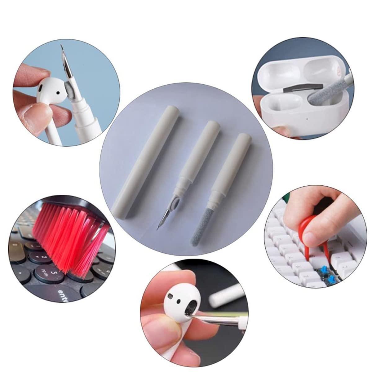 3-in-1 AirPods Cleaning Pen Kit – Soft Brush, Metal Tip & Sponge for Earbuds, Charging Case & More