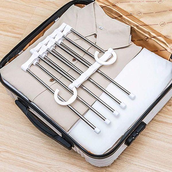 5-in-1 Stainless Steel Pants Hanger – Retractable Multifunction Trouser Rack (Pack of 2)