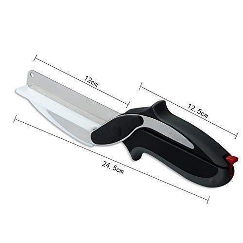 2-in-1 Cleaver Cutter – Kitchen Knife & Cutting Board Scissors Combo