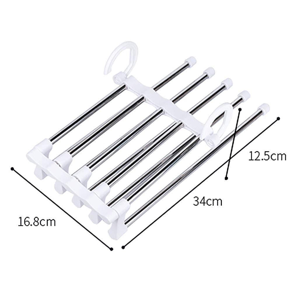 5-in-1 Stainless Steel Pants Hanger – Retractable Multifunction Trouser Rack (Pack of 2)