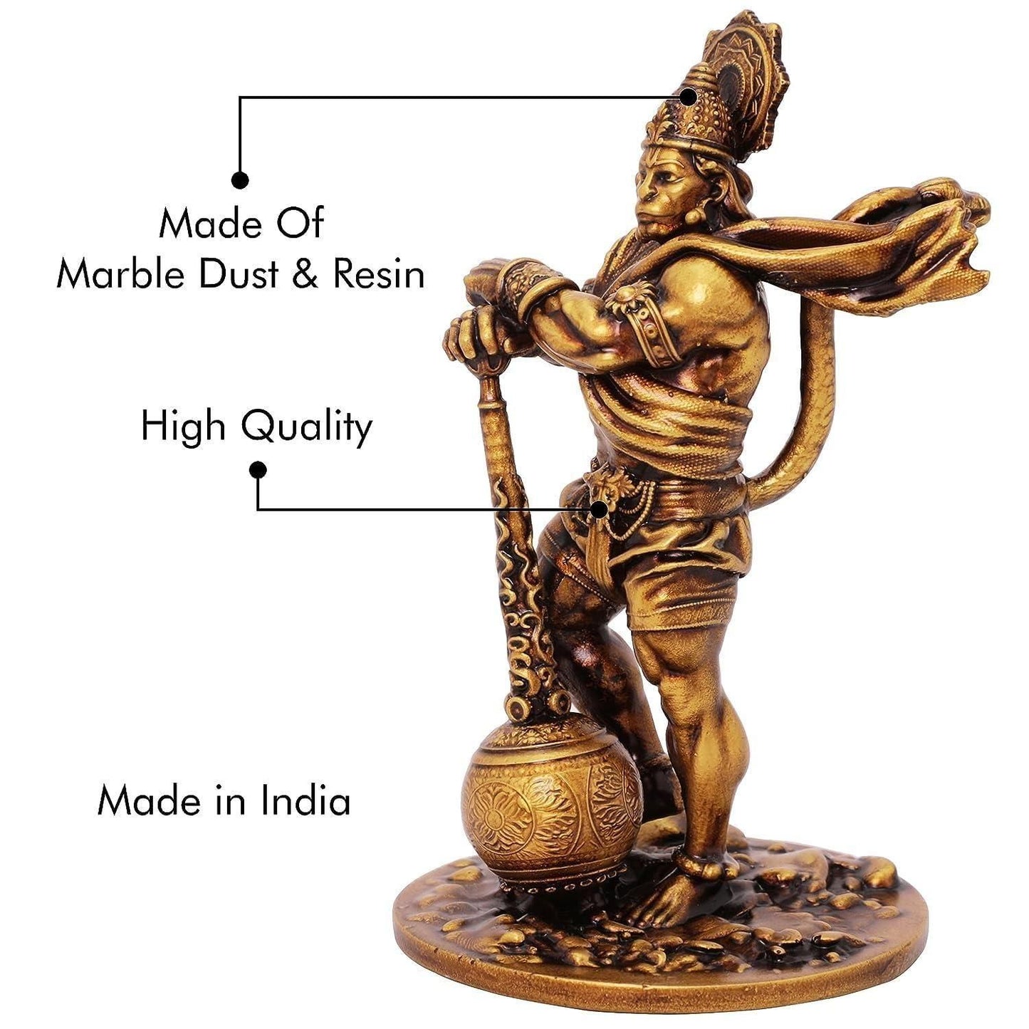 Premium Car Dashboard Hanuman Idol – Bahubali Resin Statue for Home Decor & Gifting