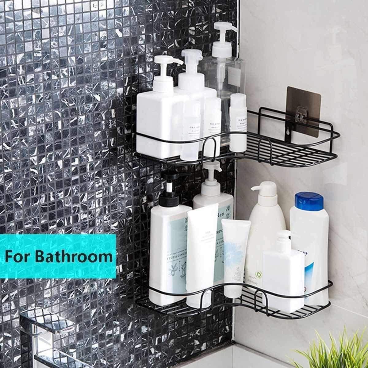 Wall Mount Corner Shelf – Stainless Steel Kitchen & Bathroom Organizer (Pack of 1)
