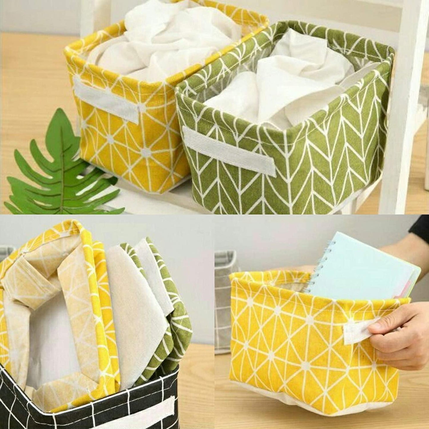 Foldable Canvas Storage Bin with Handles