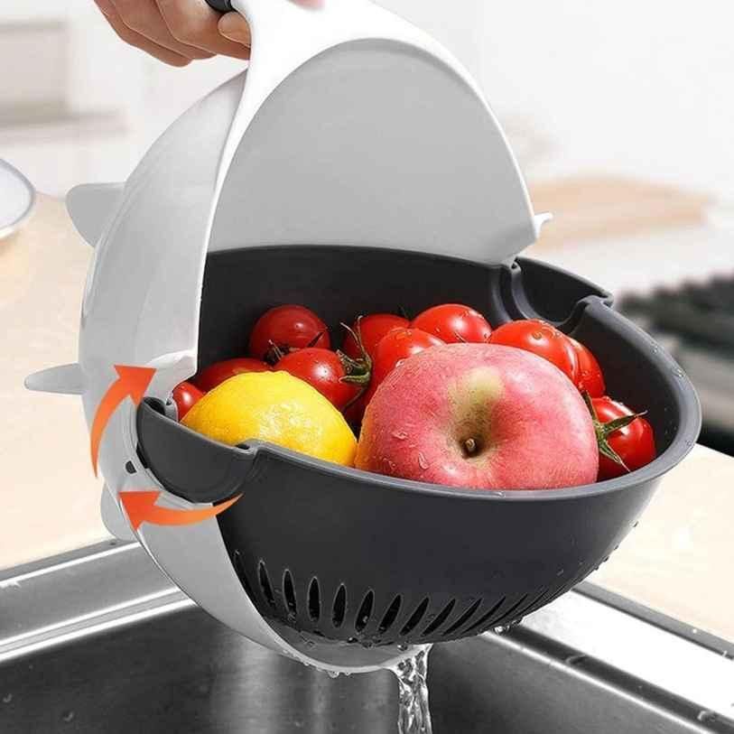 7-in-1 Magic Vegetable Cutter with Drain Basket – Multifunctional Kitchen Slicer & Chopper