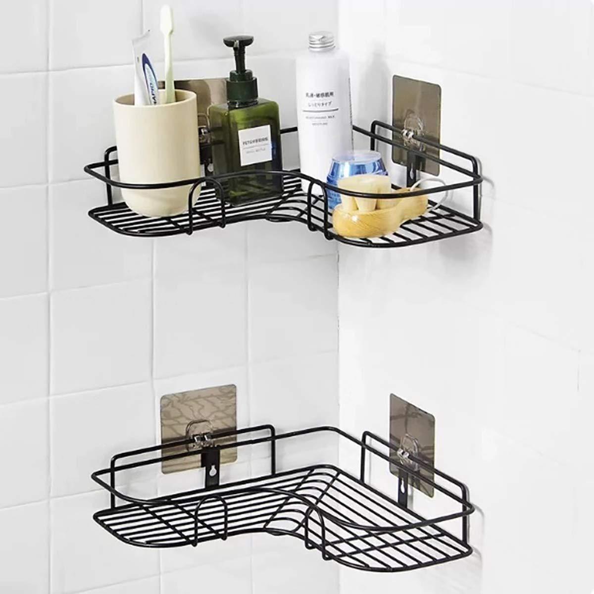 Wall Mount Corner Shelf – Stainless Steel Kitchen & Bathroom Organizer (Pack of 1)