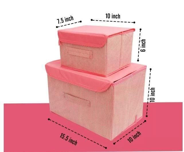 Foldable Woven Storage Box Set – 1 Large & 1 Small Organizer Basket for Home & Office Use