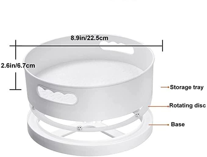 360° Rotating Multi-Purpose Organizer Tray – Spice Rack, Cosmetic Holder & More (Off-White)