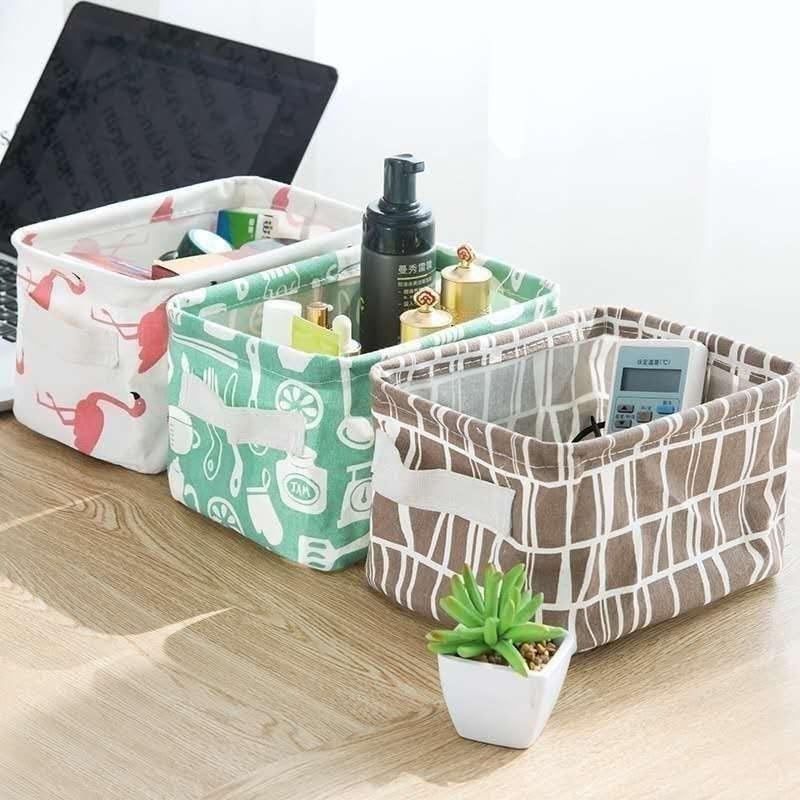 Foldable Canvas Storage Bin with Handles