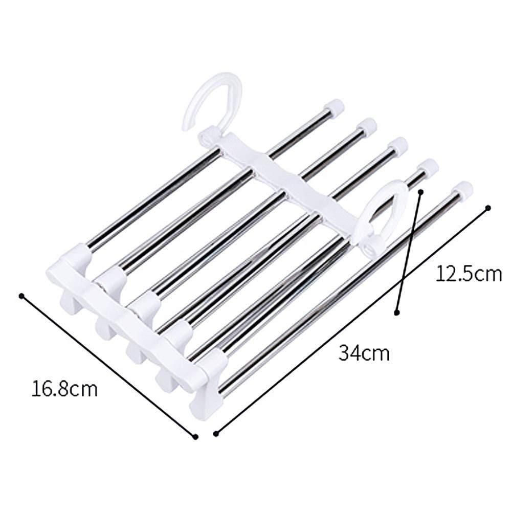 5-in-1 Stainless Steel Pants Hanger – Retractable Multifunction Trouser Rack (Pack of 2)