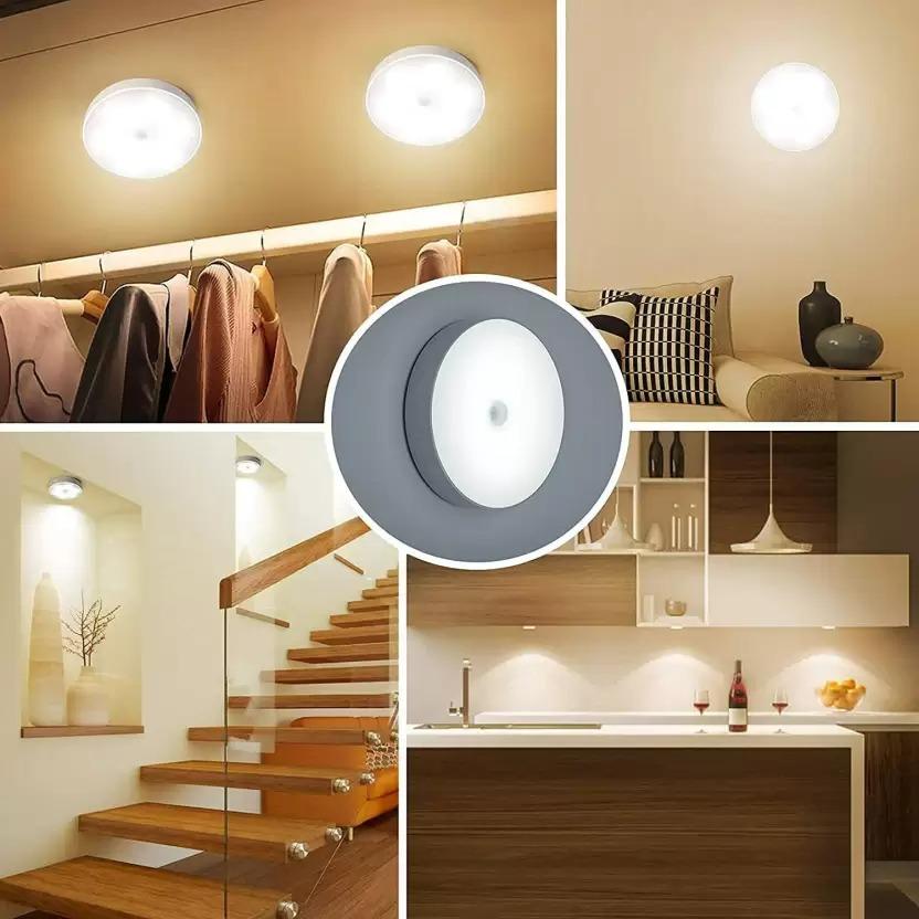 Wireless LED Motion Sensor Night Light – USB Rechargeable, Self-Adhesive for Bedroom, Kitchen, Hallway