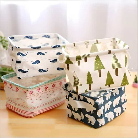 Foldable Canvas Storage Bin with Handles