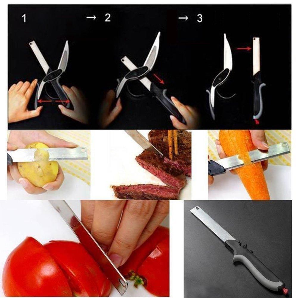 2-in-1 Cleaver Cutter – Kitchen Knife & Cutting Board Scissors Combo